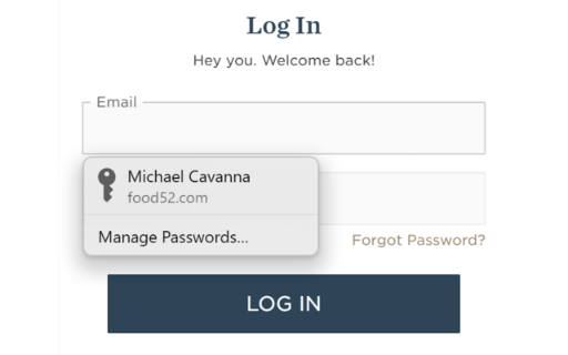 iCloud Passwords screenshot