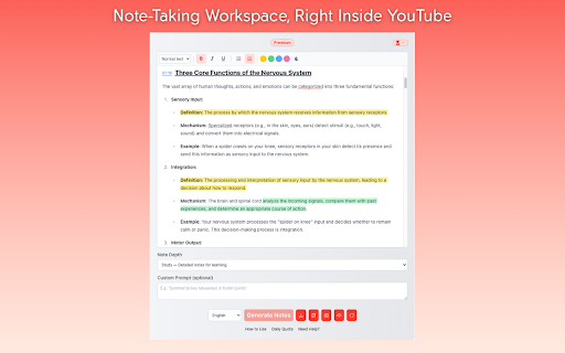 YT Notes screenshot