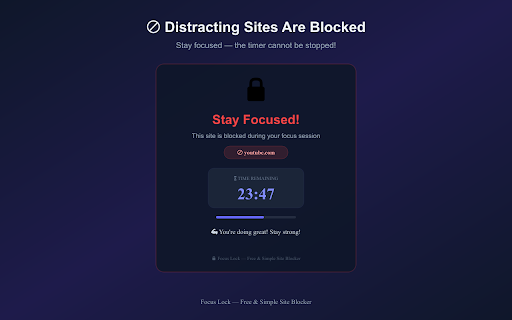 Focus Lock — Free & Simple Site Blocker screenshot
