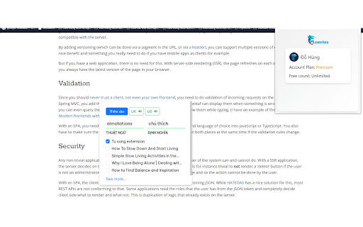 Fluentez-extension screenshot