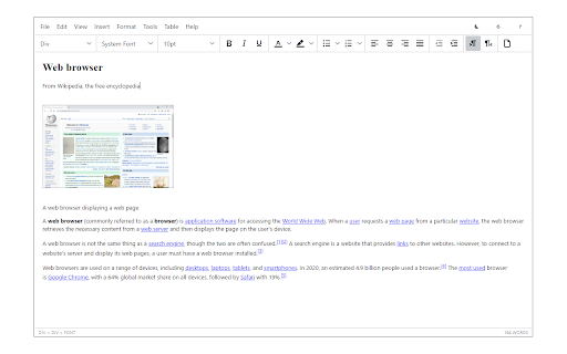 Word Editor screenshot