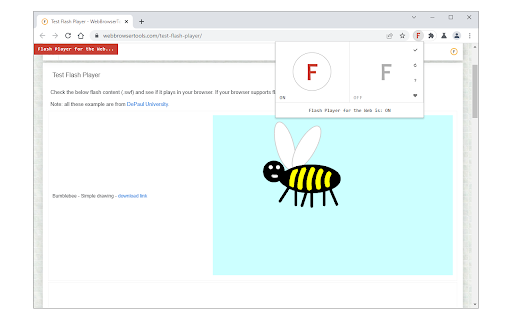Flash Player for the Web screenshot