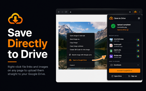 Save to Google Drive: Use Drive as Your Downloads Folder screenshot