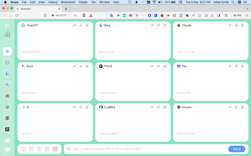 MultiGPT - Access All chatbots at once screenshot