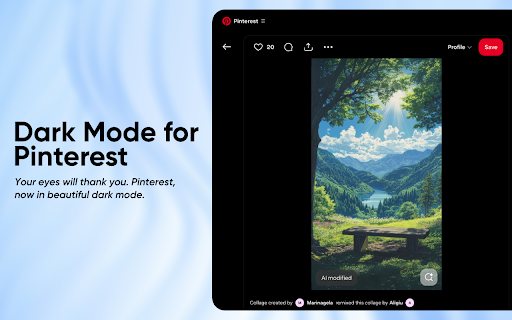 Pinterest Dark Mode & Theme screenshot