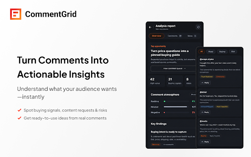 CommentGrid - Export, Analyze Comments & Pick Giveaway Winners screenshot