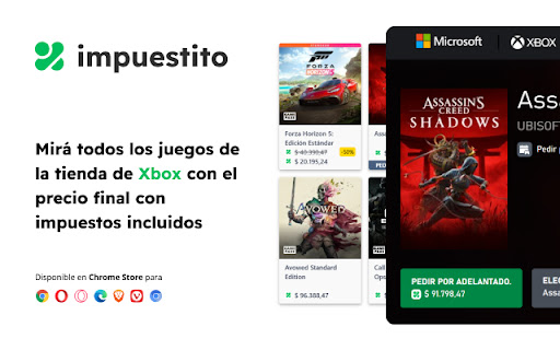 Impuestito: precio final juegos con impuestos screenshot