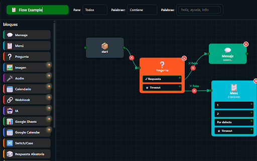 Wasubot - Chatbot - Marketing - Conversation Flows screenshot