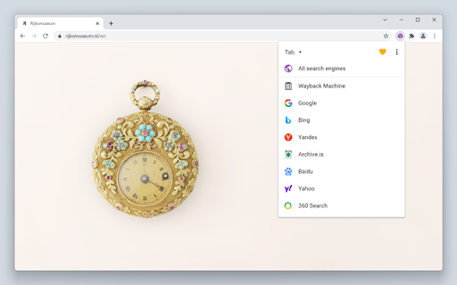 Web Archives screenshot