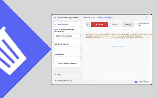 Discord Message Deleter screenshot