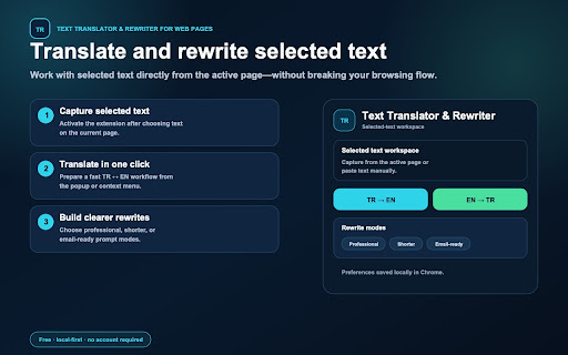 Text Translator & Rewriter for Web Pages screenshot