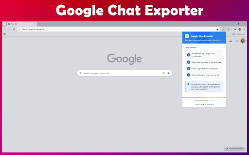Google Chat Exporter screenshot