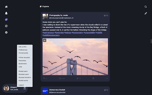 Simplify Mastodon screenshot