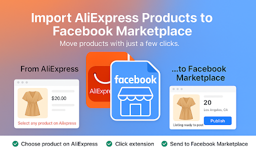 Import Aliexpress product to Facebook screenshot