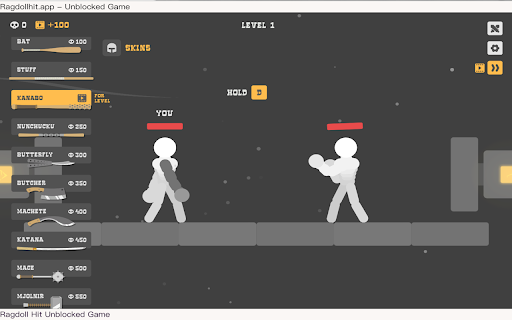 Ragdoll Hit Unblocked Game screenshot