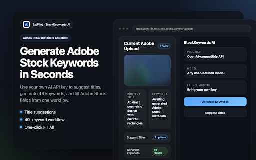 StockKeywords AI — Auto Tag for Adobe Stock screenshot