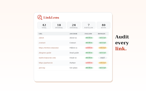 LinkLens — Link Checker & SEO Audit screenshot