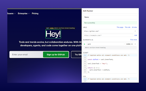 DOM Runner screenshot
