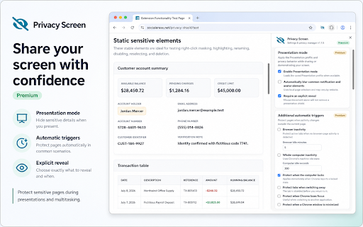 Privacy Screen - Automatic Webpage Blur & Screen Shield screenshot