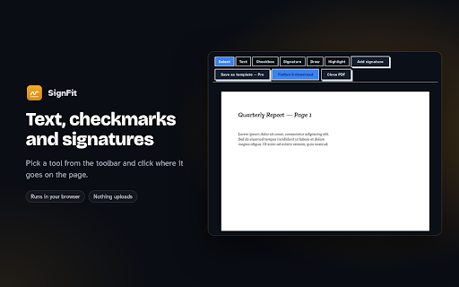 Sign & Fill PDF — No Upload, Free | SignFit screenshot