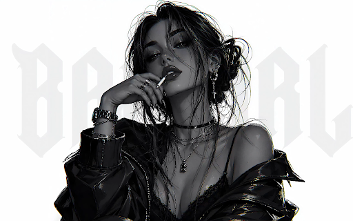 Monochrome Bad Girl Live Wallpaper screenshot