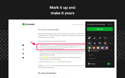 Evernote Web Clipper screenshot