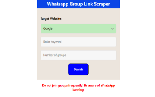 Whatsapp Group Link Scraper screenshot