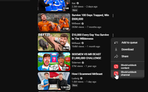 YTBlock - Block any content from YouTube™ screenshot