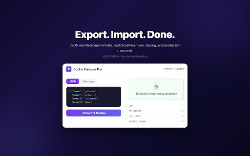 Cookie Manager Pro - Edit and Export Cookies screenshot