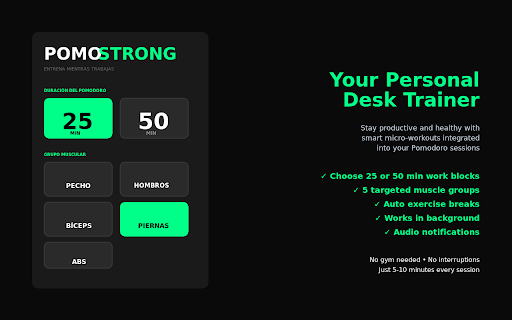 PomoStrong - Pomodoro & Desk Workout screenshot