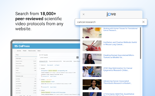 JoVE: Accelerate research with scientific videos screenshot