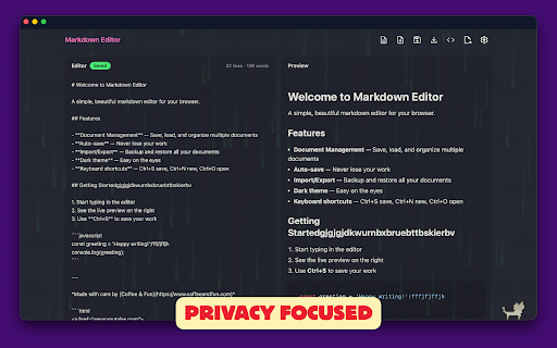 Markdown Editor for Chrome™ screenshot