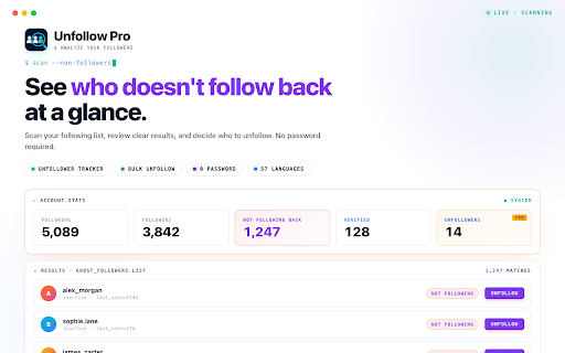Unfollow Pro – Unfollower Tracker screenshot