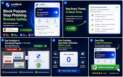 JustBlock Security – Ad Blocker, Malware & Phishing Protection screenshot