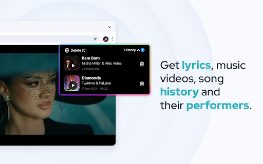 Music Identifier - Find any song from browser screenshot
