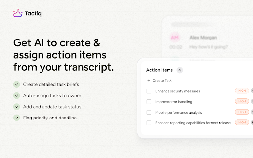 Tactiq: AI note taker for Google Meet, Zoom and MS Teams screenshot