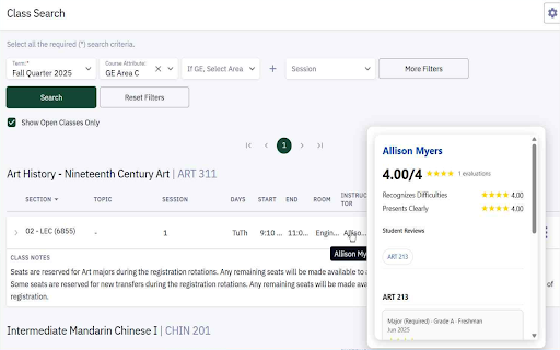 Polyratings Overlay screenshot
