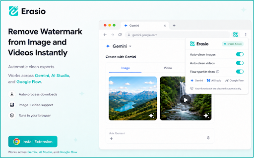 Erasio – Gemini Omni Watermark Remover (Images & Videos) screenshot
