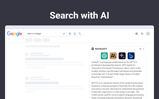 WebChatGPT: Prompt library with web access screenshot