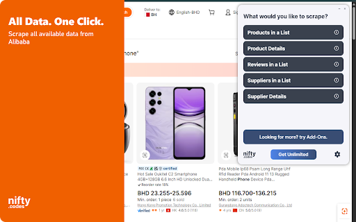 A-Wholesale Scraper: Export Products, Suppliers, Reviews & More screenshot