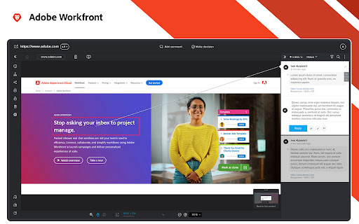 Adobe Workfront review tool screenshot