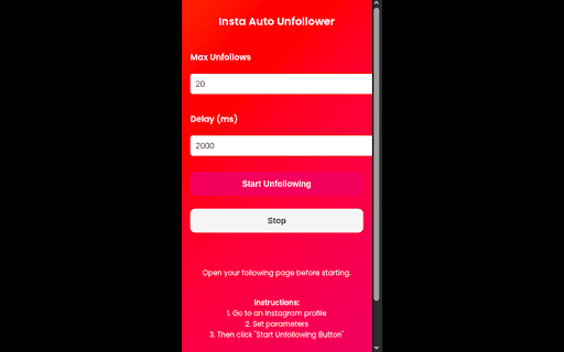 Instagram Auto Unfollower screenshot