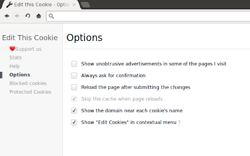 EditThisCookie Origin screenshot
