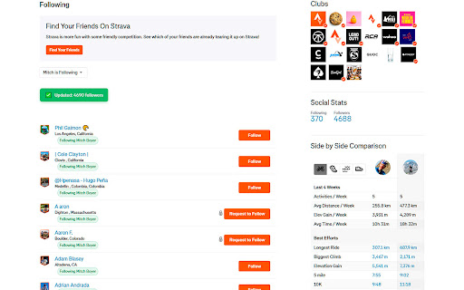Strava Followback Detector screenshot