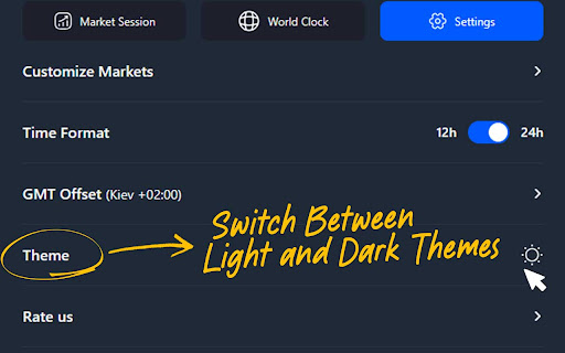 Forex Sessions & Stocks Market Hours screenshot