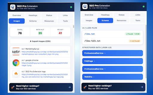 SEO Pro Extension by Utah SEO Services screenshot