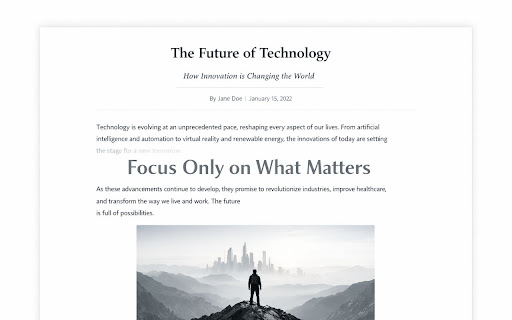 Universal Reading Mode screenshot