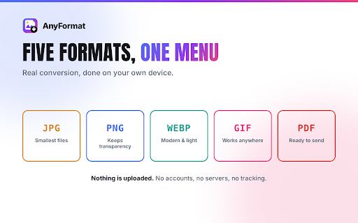 AnyFormat - Save Image as JPG, PNG, WebP, GIF, PDF screenshot