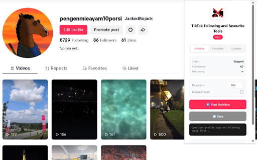 TikTok Remove Following & Favorites Tools 2026 screenshot