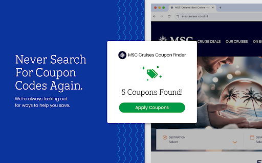 MSC Cruises Coupon Finder - Latest Coupons & Best Deals screenshot